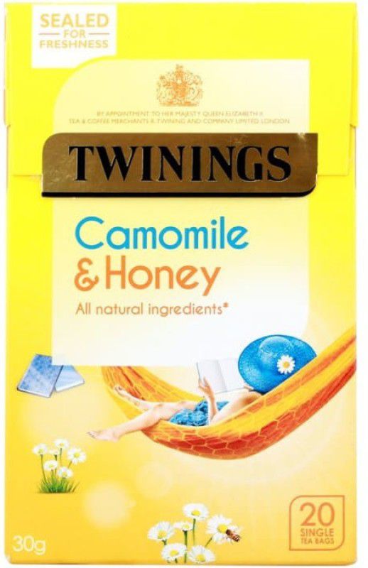 TWININGS Camomile & Honey 20 Tea Bags (Imported) Chamomile, Honey Tea Bags Box  (30 g)
