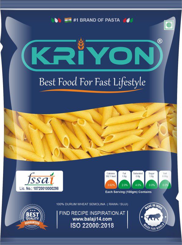 KRIYON 100% Durum Wheat Penne Pasta  (1 kg)