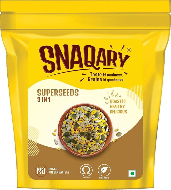 snaqary SnaqaryAntioxidents3in1SuperSeeds (120gms)NutritiousHealthyRoastedSnacksPack of2  (2 x 60 g)