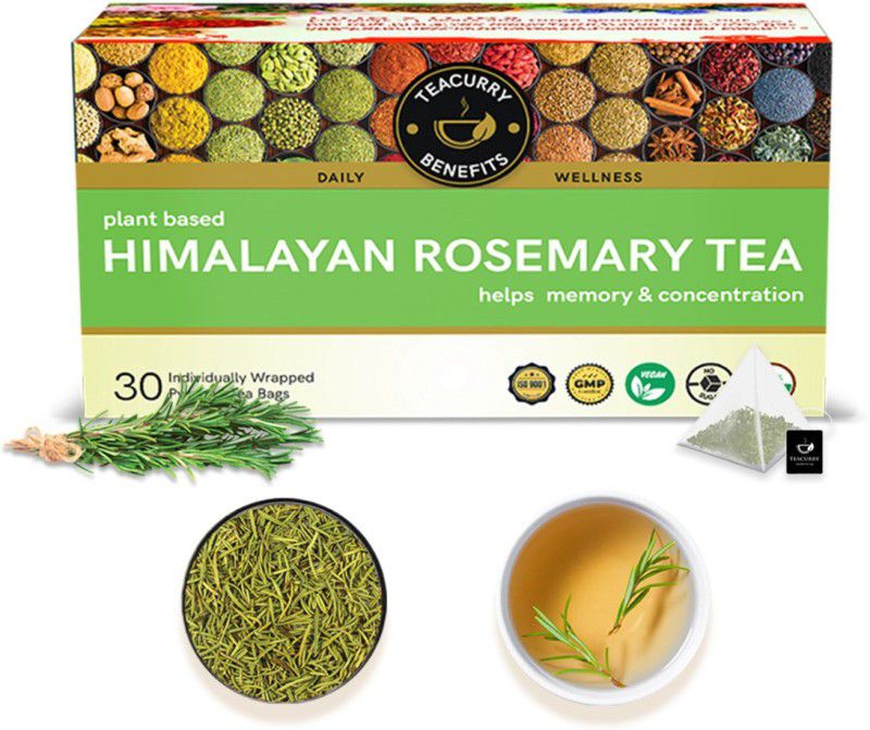 TEACURRY Himalayan Rosemary Tea - Helps with Blood Sugar, Brain & Eye Health Assorted Herbal Tea Box  (30 Bags)