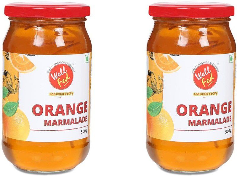 wellfed Orange Marmalade | 500 g Each | Pack Of 2 | 1000 g  (Pack of 2)