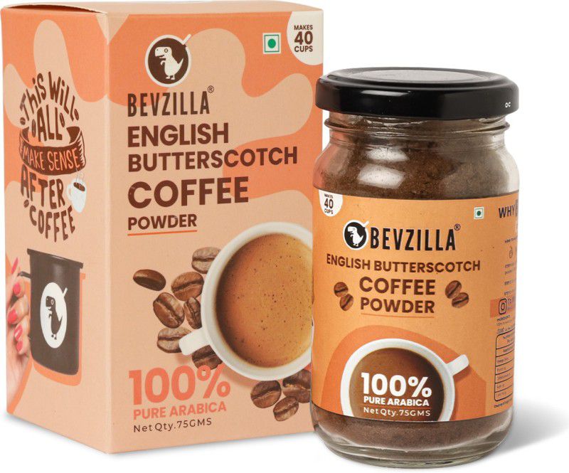 Bevzilla Powder 75 Gms Butterscotch - Premium Arabica Instant Coffee  (75 g, Butterscotch Flavoured)