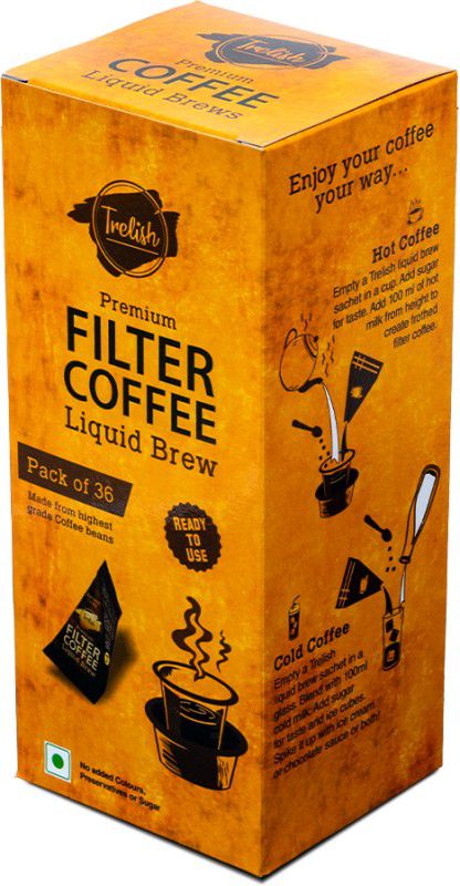 Trelish Filter Coffee Liquid bre - Box of 36 Filter Coffee  (792 ml)