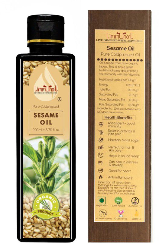 Limmunoil pure cold pressed Sesame Oil Plastic Bottle  (200 ml)