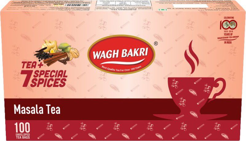 Waghbakri Spices Masala Tea Bags Box  (100 Bags)
