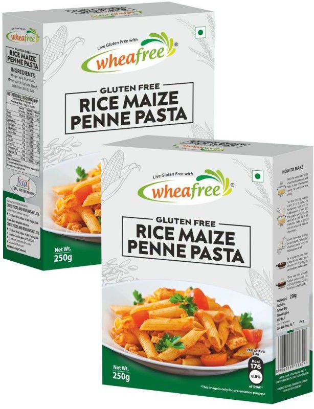 Wheafree Gluten Free Rice Maize Penne Pasta - 2 Packs (250g Each) Penne Pasta  (Pack of 2, 500 g)
