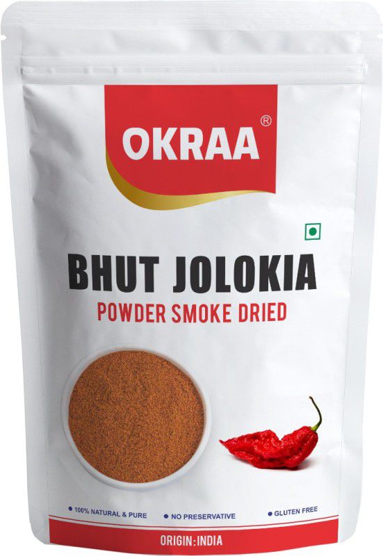 OKRAA BHUT JOLOKIA POWDER -50gm / Ghost Pepper Powder / Naga Chilli Powder / King Chilli Powder (SMOKE DRIED) organically Grown  (50 g)