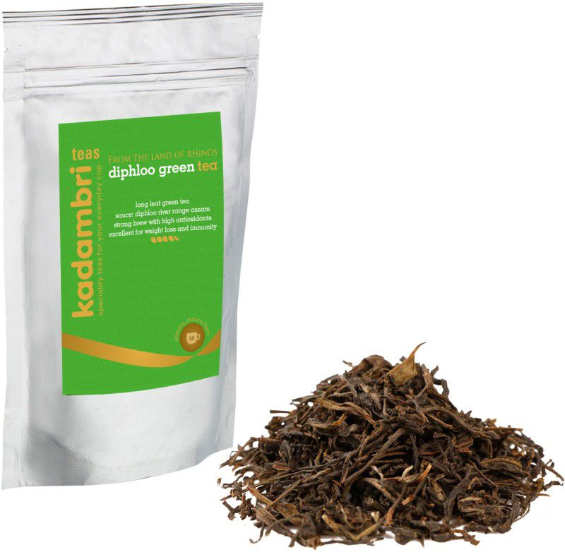 kadambri Long Leaf Green Tea from Assam Diphloo | Higher Antioxidants for Natural Weight Loss 1 Kg (500 Cups) | Strong Brew | Immunity Booster Tea Green Tea Pouch  (1 kg)