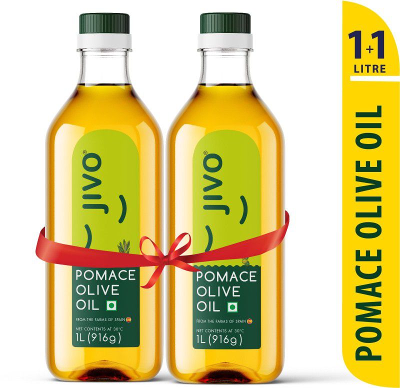 JIVO Pomace Olive Oil Plastic Bottle 1 Ltr ( Pack of 2) Olive Oil Plastic Bottle  (2 x 1 L)