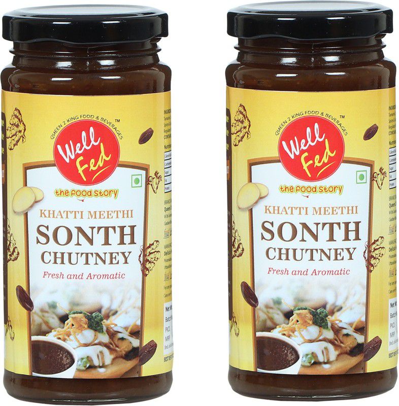 Well Fed Khatti Meethi Sonth Chutney | 300g Each | Pack Of 2 | Chutney Paste  (2x300 g)