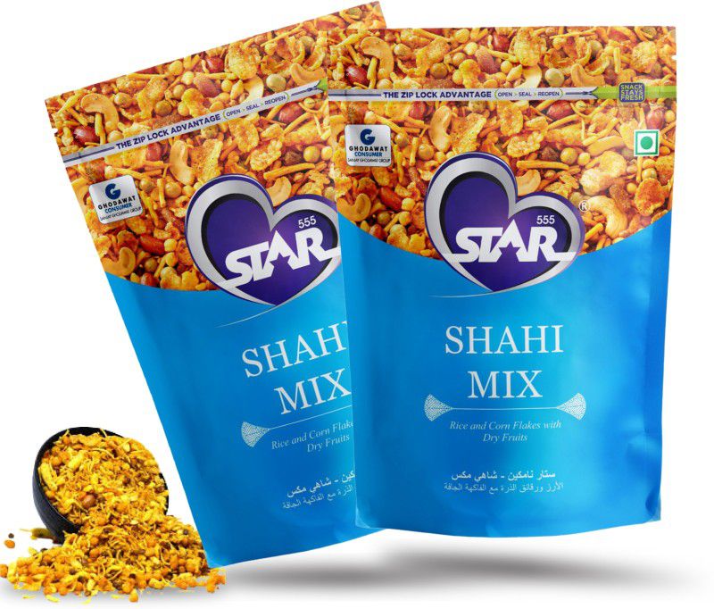STAR 555 Shahi Mix Namkeen |Party Mix | All In One Delicious Snack |Namkeen Mixture  (2 x 900 g)