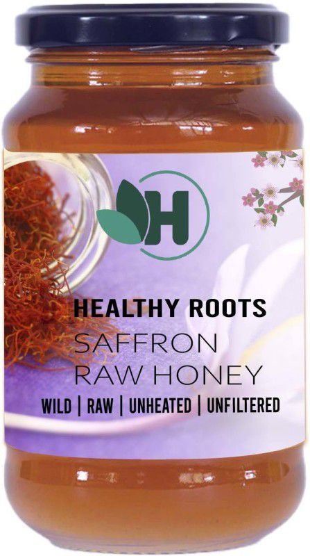 Healthy Roots Saffron Honey 500gm Organic Raw Unprocessed ( Pure & Natural )  (500 g)