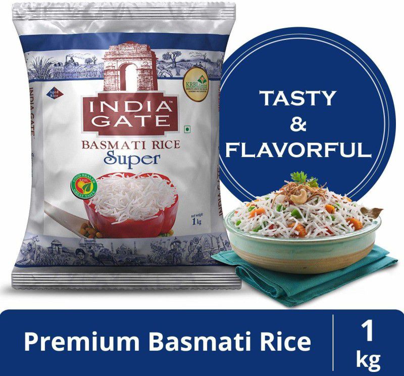 INDIA GATE SUPER BASMATI RICE 1 KG Basmati Rice (Long Grain)  (1 kg)