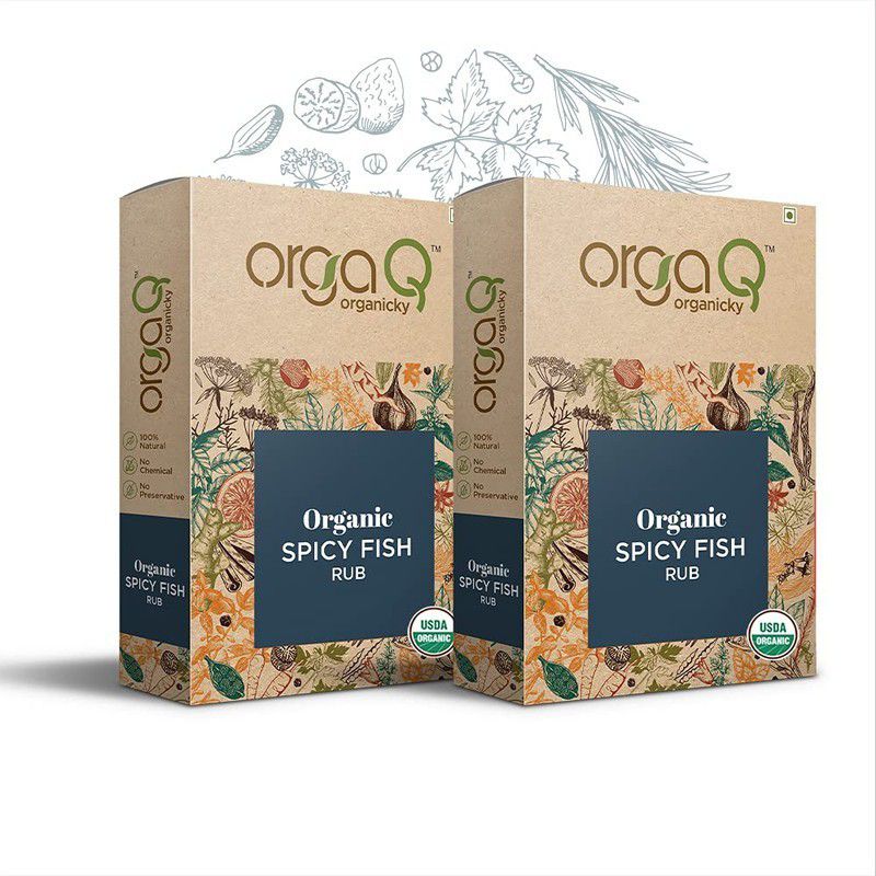 OrgaQ Organicky Oraganic Spicy Fish Rub Combo (100G * 2 Pack)  (2 x 100 g)