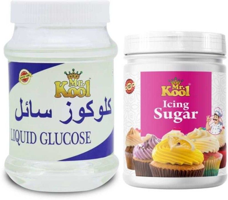 Mr.Kool Icing Sugar Powder for Baking 400 gm and Liquid Glucose Corn Syrup (1 kg, Pack of 1) (1.4KG COMBO) Combo  (Icing Sugar-400g, Liquid Glucose-1kg)