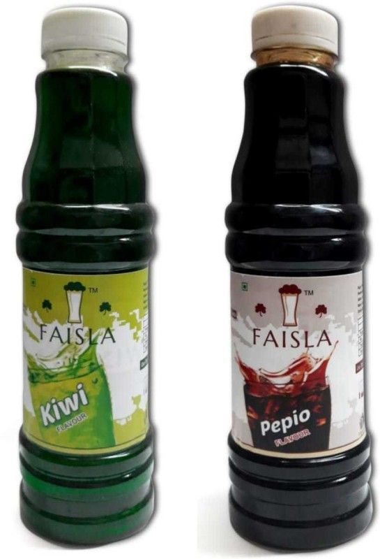 Faisla pepio.kiwi Premium Refreshing PEPIO AND KIWI Flavoured Sharbat Syrup (pack of 2) (1 pack of 700ml)  (1400 ml, Pack of 2)