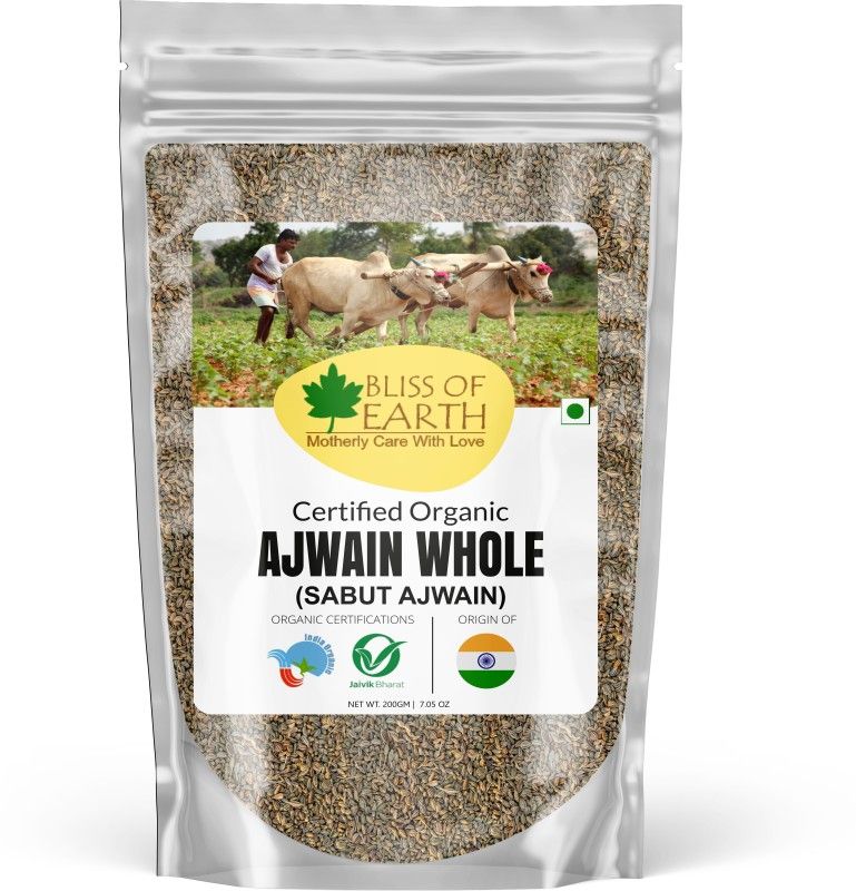 Bliss of Earth Organic Ajwain / Carom Seeds Spices & Masala For Better Hair, Health & Cooking  (200 g)