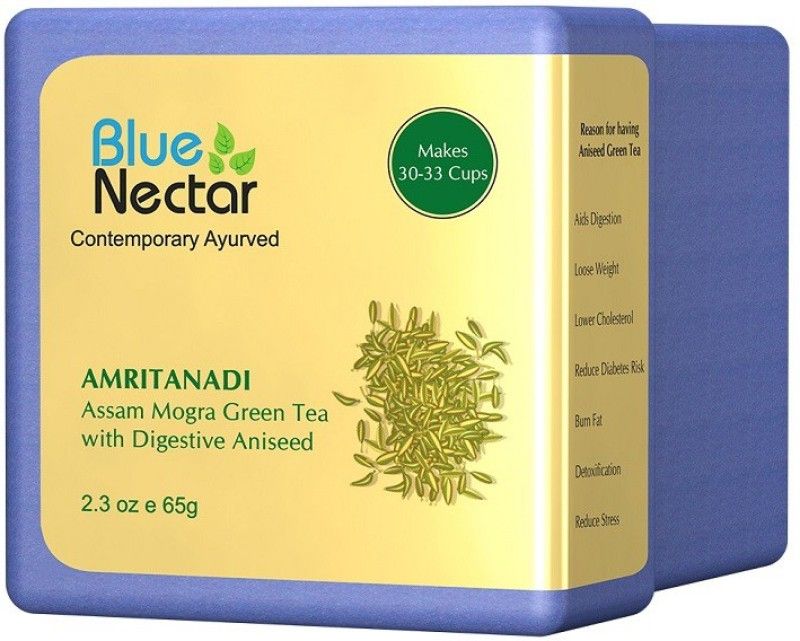Blue Nectar Amartanadi Assam Loose Green Tea Leaves (Digestive Aniseed) Green Tea Glass Bottle  (65 g)