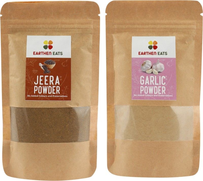 Earthen Eats Jeera Powder + Garlic Powder Combo | Net Wt. 200g | Fresh & Pure (Refill)  (2 x 200 g)
