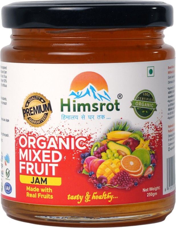Himsrot Organic Mixed Fruit Jam Made With Real Fruits for Healthy Breakfast 250 g