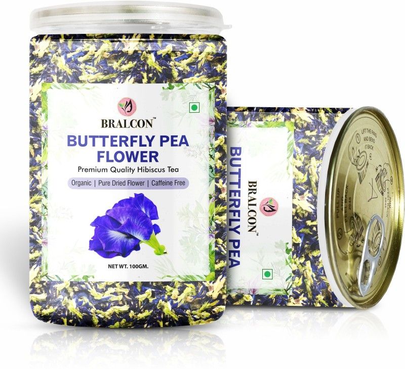 BRALCON Organic Butterfly Pea Flower Tea- 100g | 100 % Natural Whole Leaf Tea | Herbal Tea Plastic Bottle  (100 g)