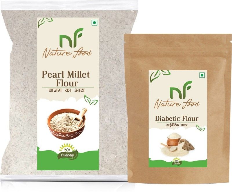 Nature food Best Quality Pearl Millet Flour (4kg) & Diabetic Flour (1kg ) Combo  (4KG, 1KG)