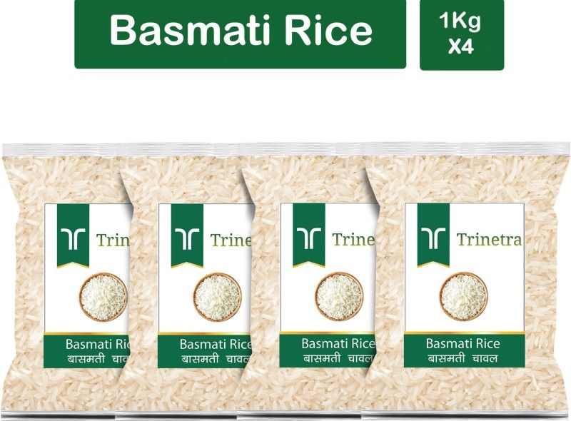 Trinetra Best Quality Basmati Rice-1Kg (Pack Of 4) Basmati Rice (Long Grain, Raw)  (4 kg)
