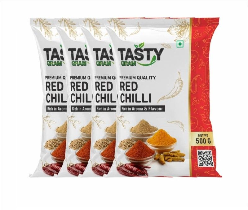 TASTYGRAM Red Chilli Powder (Lal Mirchi powder) No Added Flavors and Colors (500*4 )Gram  (4 x 500 g)