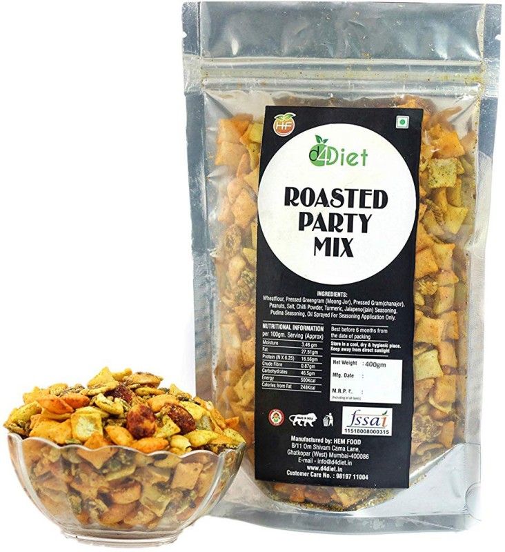 D4DIET Roasted Party Mix -NAMKEEN/Roasted Snacks/Healthy Snacks  (400)