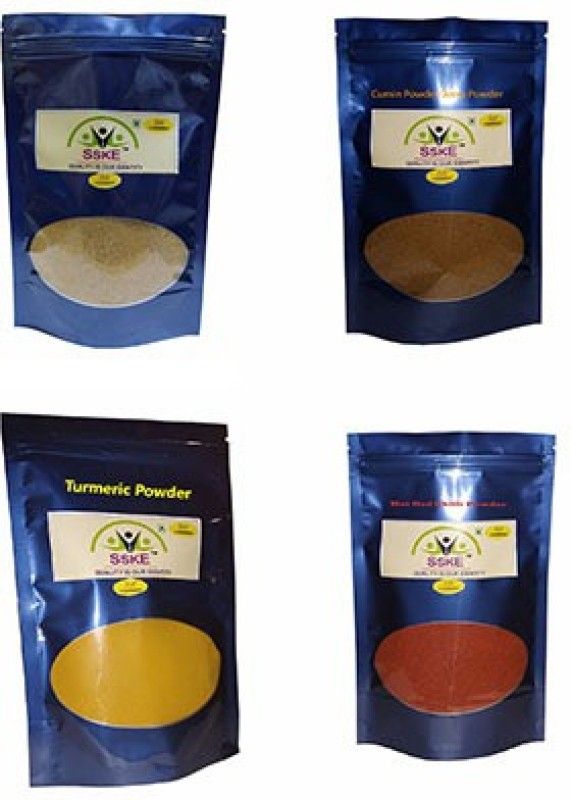 SSKE Coriander Powder/Cumin Powder/Turmeric Powder/Hot Chili Powder 800 g Combo Pack (4 x 200 g)  (4 x 200 g)
