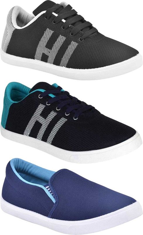 Combo Pack Of 3 Casual Sneakers With Sneakers For Men  (Multicolor)