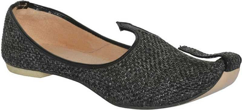 Jute Mojari For Men Mojaris For Men  (Black)