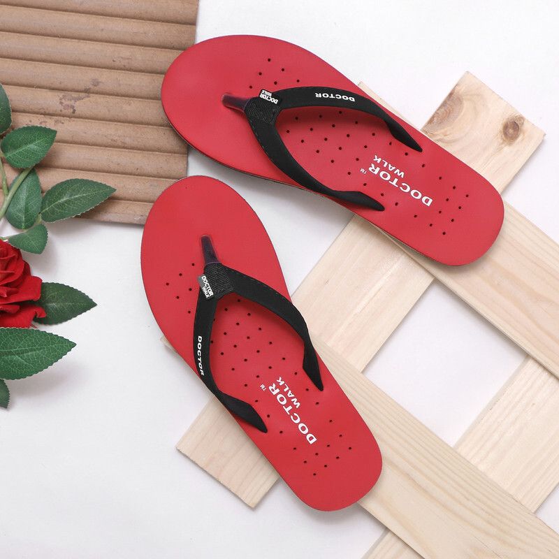 F2-001-Red EXTRA SOFT Doctor Ortho Slippers FlipFlop for Women and Girls-6 Flip Flops  (Red 6)