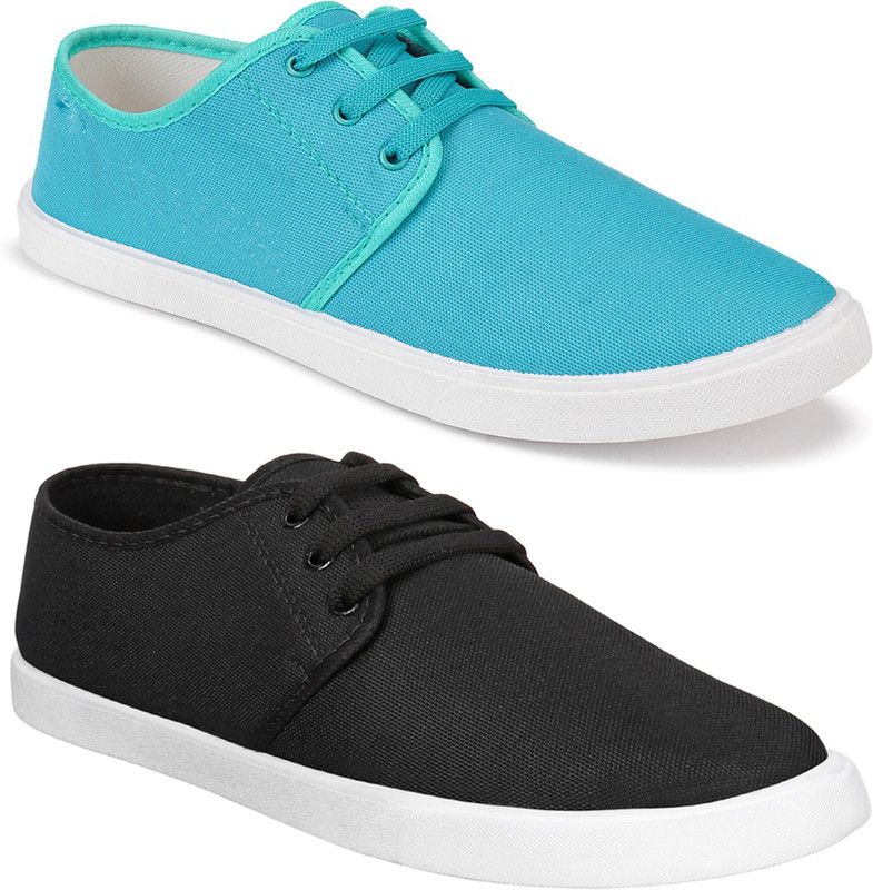 Men Combo Pack of 2 (Sky Blue & Black) Sneakers For Men  (Blue)
