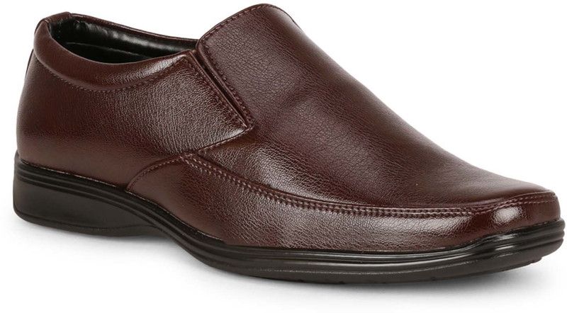 Men's Extra Comfort PLUS/Big Size Formal Leather Shoes Slip On For Men  (Brown)
