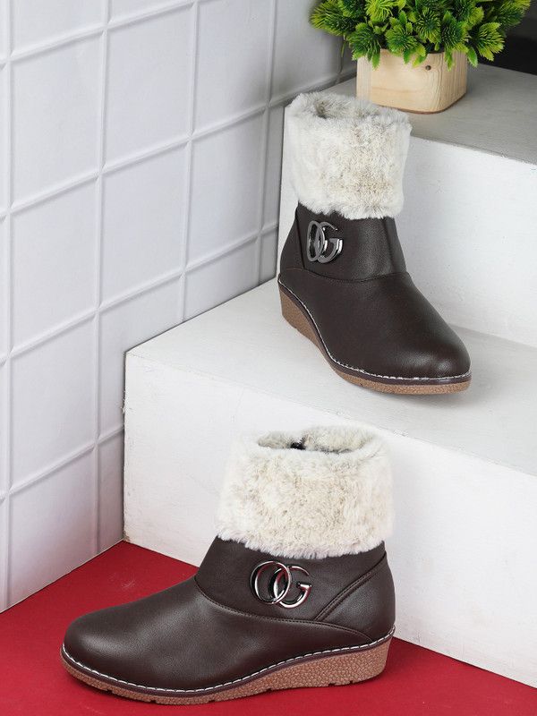 Synthetic Leather Casual Partywear New Design Stylish Boots For Women And Girls Boots For Women  (Brown)