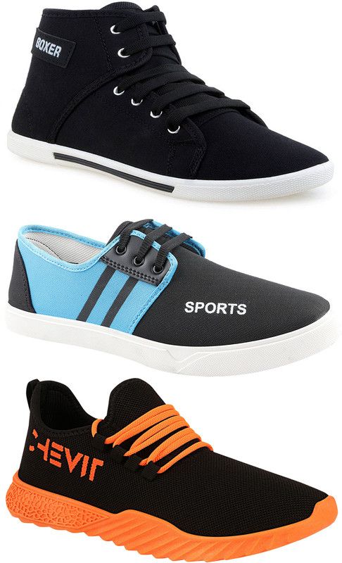 Running Shoes For Men  (Black, Blue, Orange)