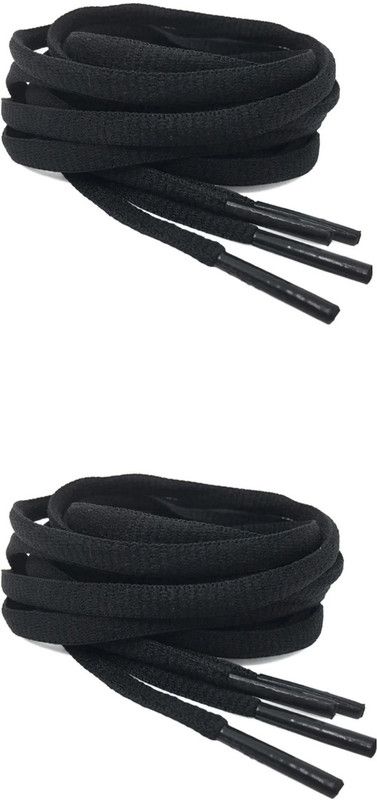 EKMA INDIA Round Oval ShoeLace for Sport Casual Hiking Boot & Sneaker 120CM Black Set of 2 Shoe Lace  (BLACK Set of 2)