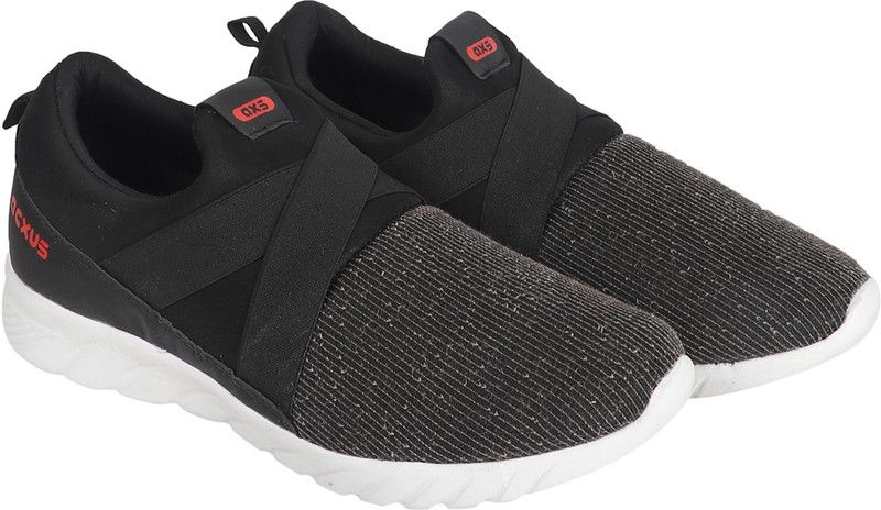 Cross Slip On Sneakers For Men  (Black)