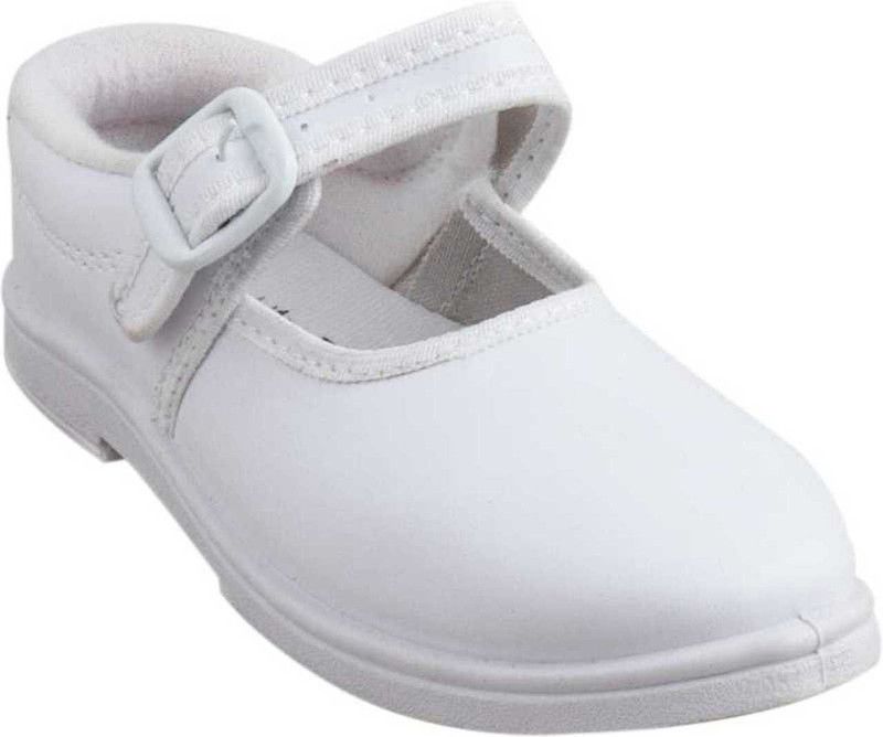 Buckle Ballerinas For Girls  (White)