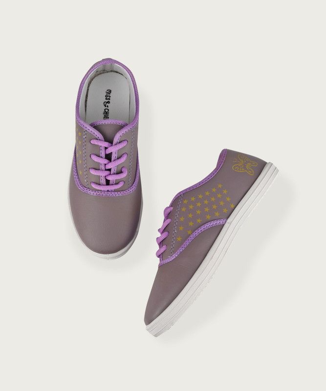 Lace Sneakers For Girls  (Purple)