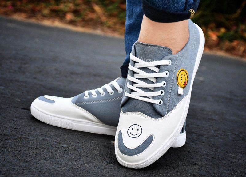 STYLISH GREY SNEAKER Canvas Shoes For Men  (Multicolor)