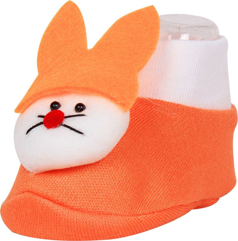 OLE BABY OB-CSB-F691-P Booties  (Toe to Heel Length - 10 cm, Orange)