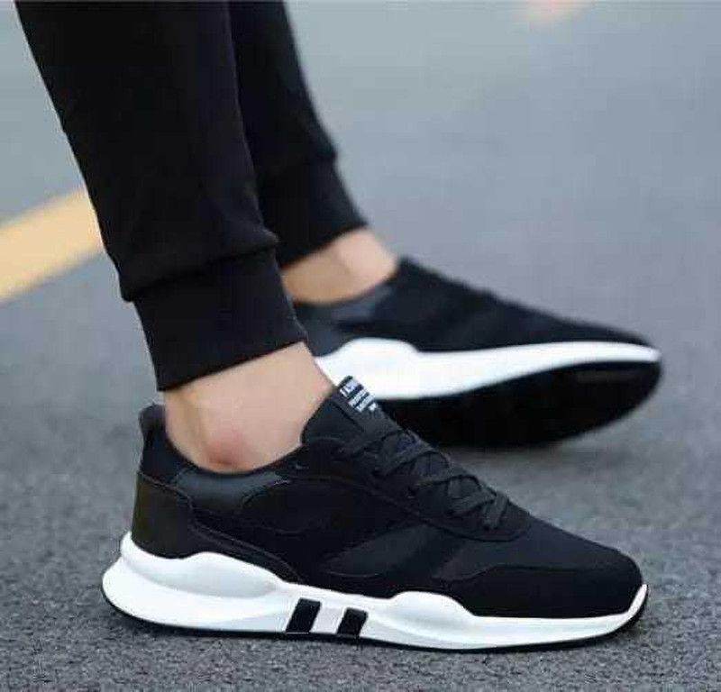 Men Running Shoes Mesh Breathable Sports Jogging Textile Lelaki Berjalan Kasut Walking Shoes For Men  (Black)