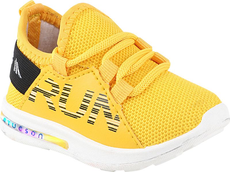 Lace Sneakers For Boys & Girls  (Yellow)