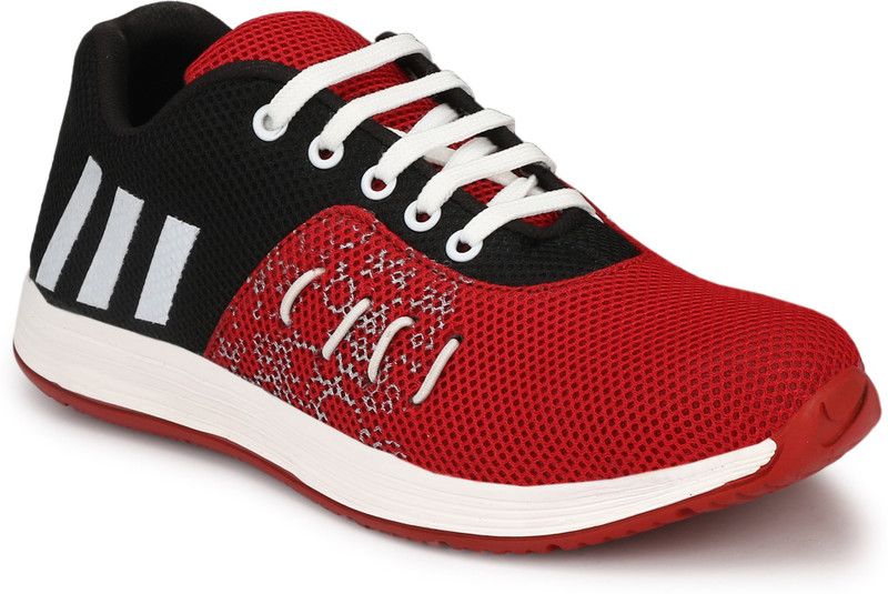 Walking Shoes For Men  (Red, Black)