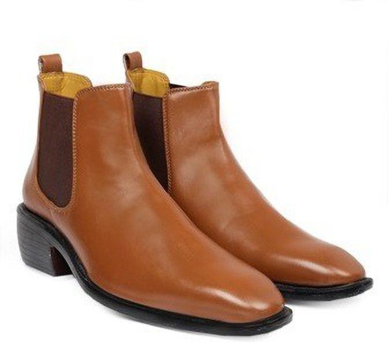 Latest Comfort And Fit Slip-On Men's Boots Slip On For Men  (Tan)