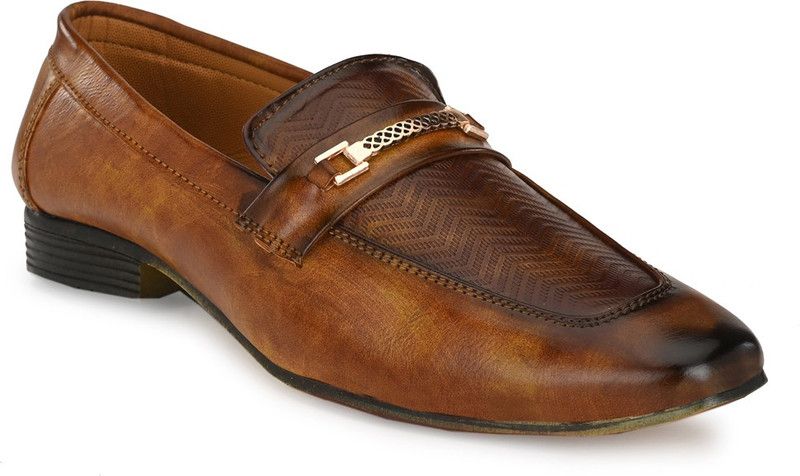 Men Loafers Synthetic Leather Casual Wear Shoes Loafers For Men  (Tan)