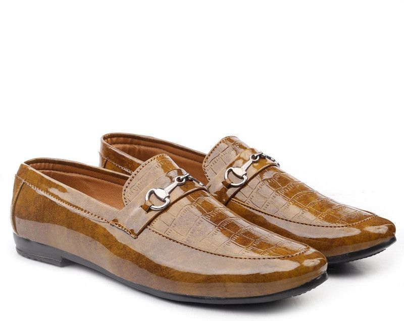 Partywear Tan Loafers Loafers For Men  (Tan)