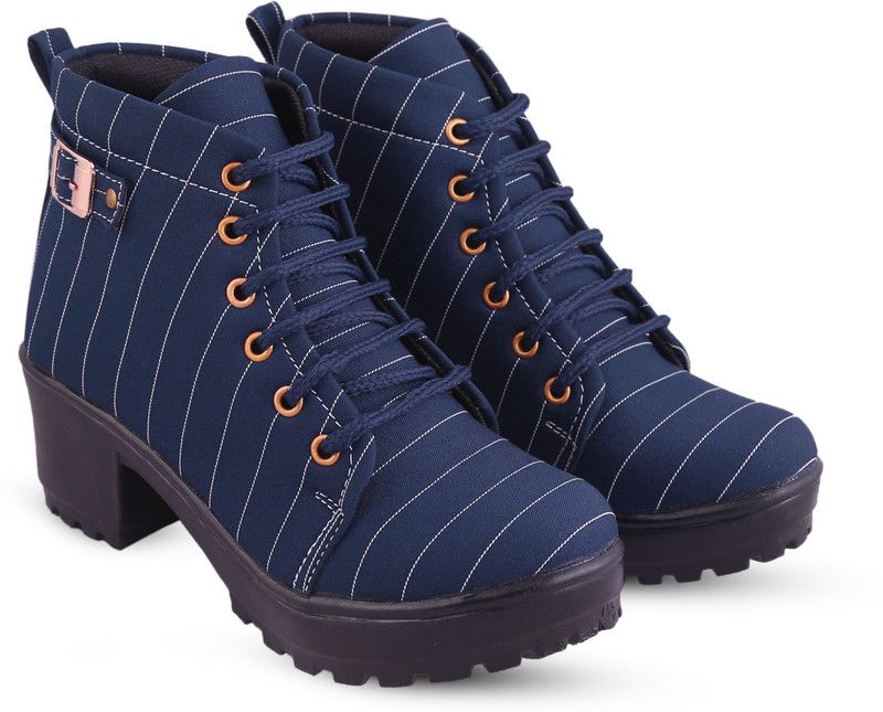 Walky Wear Women's& Girl's Generation Boots Boots For Women  (Navy, White)